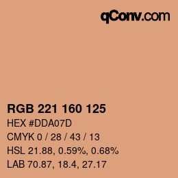 Color code: RGB 221 160 125 | qconv.com
