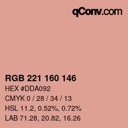 Color code: RGB 221 160 146 | qconv.com