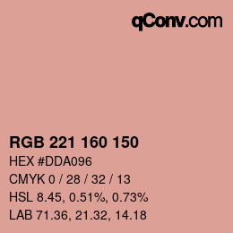 Color code: RGB 221 160 150 | qconv.com