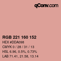 颜色代码: RGB 221 160 152 | qconv.com