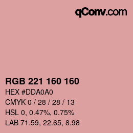 Color code: RGB 221 160 160 | qconv.com