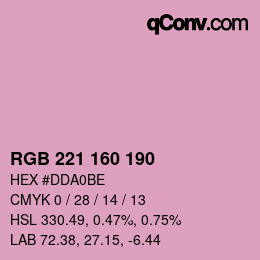 Color code: RGB 221 160 190 | qconv.com