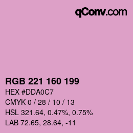 Color code: RGB 221 160 199 | qconv.com