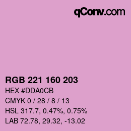 Color code: RGB 221 160 203 | qconv.com