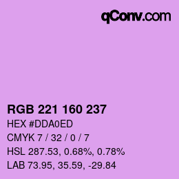 Código de color: RGB 221 160 237 | qconv.com