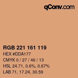 Color code: RGB 221 161 119 | qconv.com