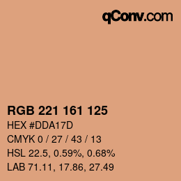 Color code: RGB 221 161 125 | qconv.com
