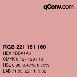 Color code: RGB 221 161 160 | qconv.com