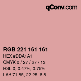 Color code: RGB 221 161 161 | qconv.com