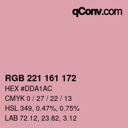 Color code: RGB 221 161 172 | qconv.com