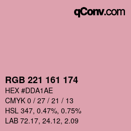 Color code: RGB 221 161 174 | qconv.com