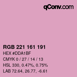 Color code: RGB 221 161 191 | qconv.com