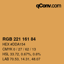 カラーコード: RGB 221 161 84 | qconv.com