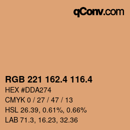 カラーコード: RGB 221 162.4 116.4 | qconv.com