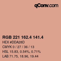 カラーコード: RGB 221 162.4 141.4 | qconv.com