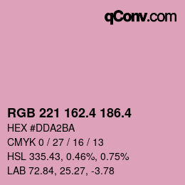 カラーコード: RGB 221 162.4 186.4 | qconv.com