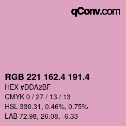 カラーコード: RGB 221 162.4 191.4 | qconv.com