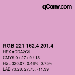 カラーコード: RGB 221 162.4 201.4 | qconv.com