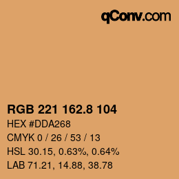 Color code: RGB 221 162.8 104 | qconv.com