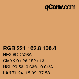 カラーコード: RGB 221 162.8 106.4 | qconv.com