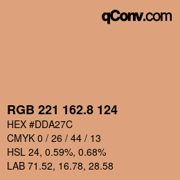 Color code: RGB 221 162.8 124 | qconv.com