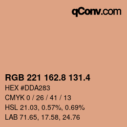 カラーコード: RGB 221 162.8 131.4 | qconv.com