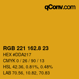 Color code: RGB 221 162.8 23 | qconv.com