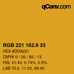 Color code: RGB 221 162.8 33 | qconv.com