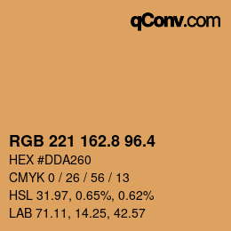 カラーコード: RGB 221 162.8 96.4 | qconv.com