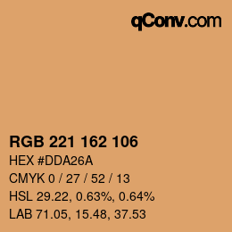 Color code: RGB 221 162 106 | qconv.com