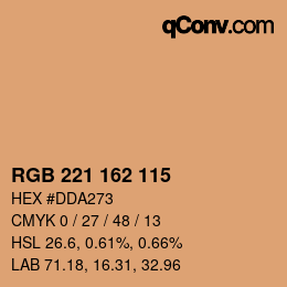 Color code: RGB 221 162 115 | qconv.com