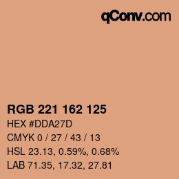 Color code: RGB 221 162 125 | qconv.com