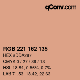 Color code: RGB 221 162 135 | qconv.com