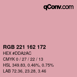 Color code: RGB 221 162 172 | qconv.com