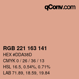 カラーコード: RGB 221 163 141 | qconv.com