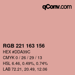 Color code: RGB 221 163 156 | qconv.com