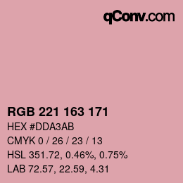 Color code: RGB 221 163 171 | qconv.com