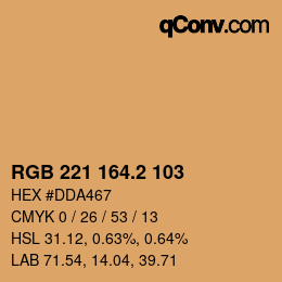 Color code: RGB 221 164.2 103 | qconv.com