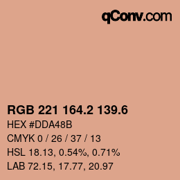 カラーコード: RGB 221 164.2 139.6 | qconv.com