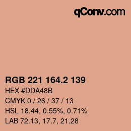 Color code: RGB 221 164.2 139 | qconv.com