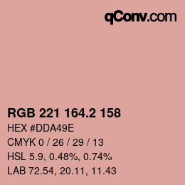 Color code: RGB 221 164.2 158 | qconv.com