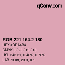 カラーコード: RGB 221 164.2 180 | qconv.com