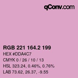 カラーコード: RGB 221 164.2 199 | qconv.com