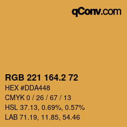 Color code: RGB 221 164.2 72 | qconv.com