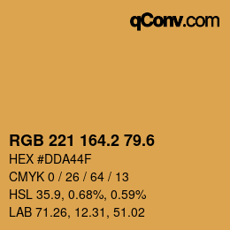 カラーコード: RGB 221 164.2 79.6 | qconv.com