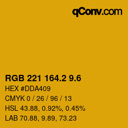 カラーコード: RGB 221 164.2 9.6 | qconv.com
