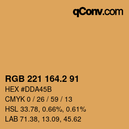 Color code: RGB 221 164.2 91 | qconv.com