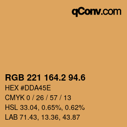 カラーコード: RGB 221 164.2 94.6 | qconv.com