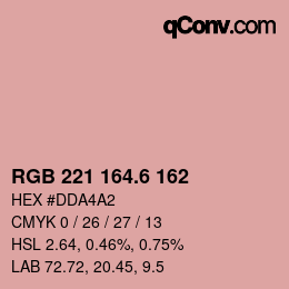 カラーコード: RGB 221 164.6 162 | qconv.com