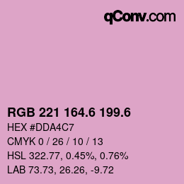 カラーコード: RGB 221 164.6 199.6 | qconv.com